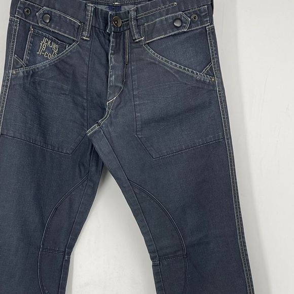 Jack & Jones Dark Wash Work Jeans | Size 32 | Carpenter Style | Distressed Cuffs - Picture 4 of 16